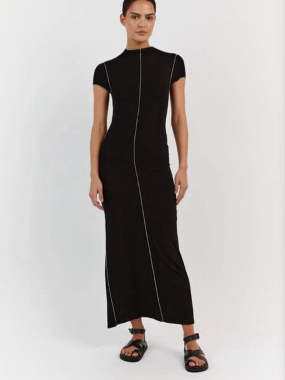 DISSH MOCK NECK SEAMED MAXI DRESS LINE BY K CULT GAIA REVOLVE ST AGNI FRWD